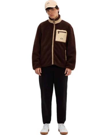 ELLESSE CHAQUETA SHX21082 DE FORRO POLAR CON BOLSILLO FRONTAL MARRON