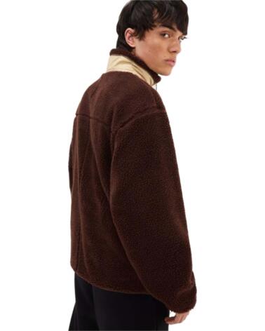 ELLESSE CHAQUETA SHX21082 DE FORRO POLAR CON BOLSILLO FRONTAL MARRON