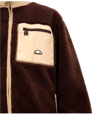 ELLESSE CHAQUETA SHX21082 DE FORRO POLAR CON BOLSILLO FRONTAL MARRON