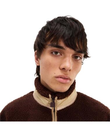 ELLESSE CHAQUETA SHX21082 DE FORRO POLAR CON BOLSILLO FRONTAL MARRON