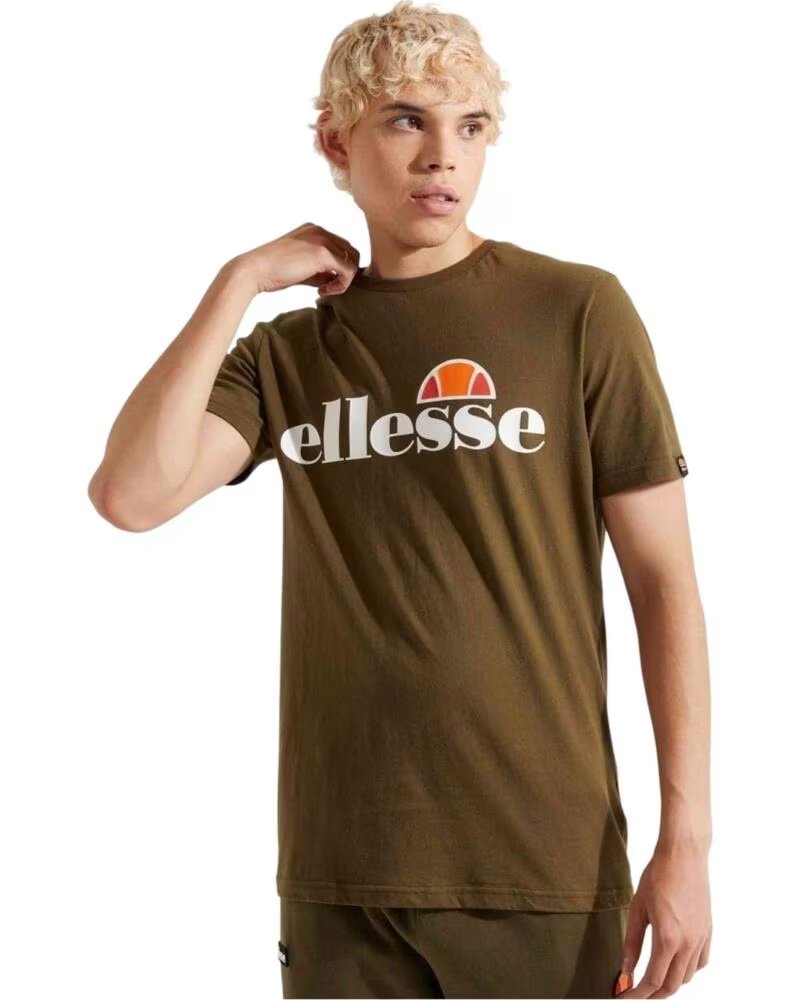 ELLESSE SHC07405-KHAKI KURZARM-T-SHIRT FÜR HERREN IN BRAUN MULTICOLOR