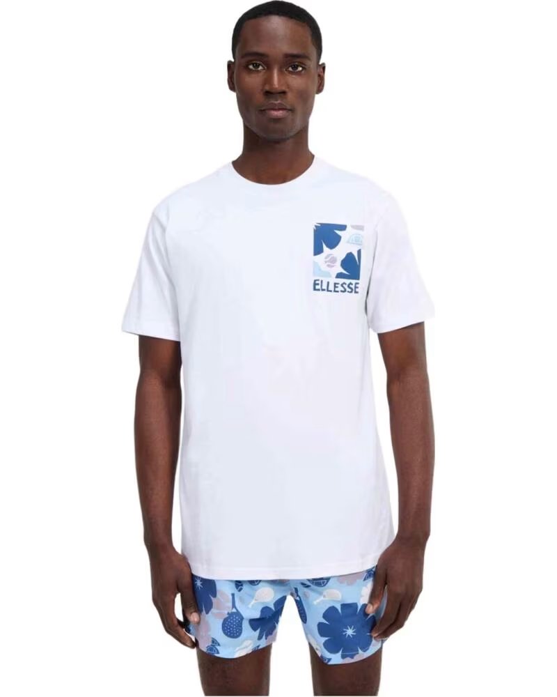 ELLESSE T-SHIRT À MANCHES COURTES AVEC IMPRIMÉ GRAPHIQUE BLANCO