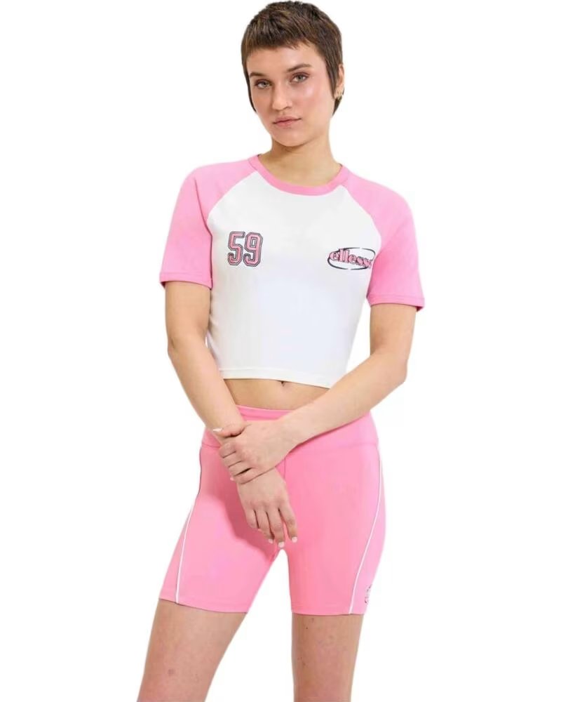 ELLESSE T-SHIRT MANCHES COURTES STYLE CROP FEMME ROSA