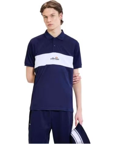 ELLESSE POLO DE MANGA CORTA CON FRANJA CENTRAL AZUL