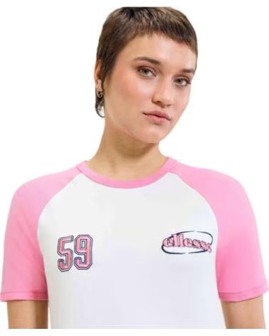 ELLESSE T-SHIRT MANCHES COURTES STYLE CROP FEMME ROSA