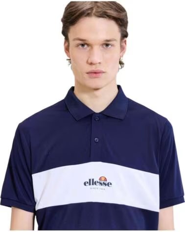 ELLESSE POLO DE MANGA CORTA CON FRANJA CENTRAL AZUL