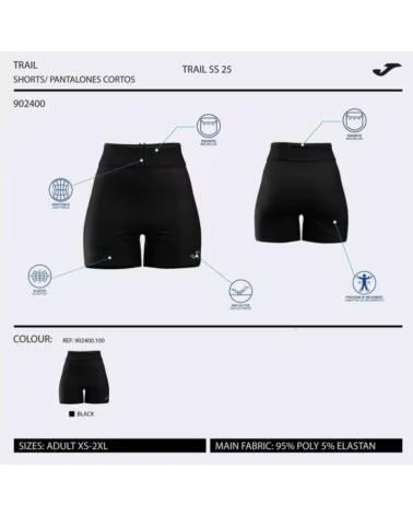 JOMA PANTALÓN CORTO DEPORTIVO 902400 PARA MUJER NEGRO