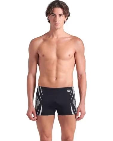 ARENA 0000009074-501 SWIM TRUNKS FOR MEN IN BLACK WITH GRAPHIC DETAILS MULTICOLOR