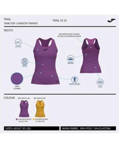 JOMA CAMISETA DE TIRANTES 902375-581 MORADA PARA MUJER ORO