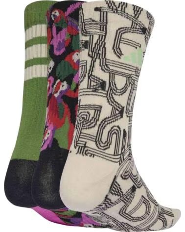 ADIDAS W FARM WOMEN´S SOCKS 3-PACK PRINTED CRLI-BLACK-CREGRN