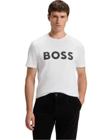 BOSS CAMISETA THINKING DE MANGA CORTA EN BLANCO NEGRO