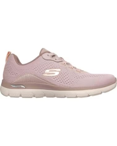 SKECHERS SNEAKERS ARCH FIT SUMMITS DAILY FLOW LIGHT MAUVE MESH-SYNTHETIC-PEACH TRIM