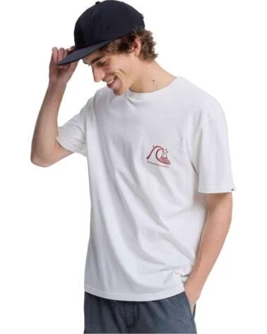 QUICKSILVER T-SHIRT A MANICHE CORTE QUIKSILVER EVO ORIGINAL BIANCA ROJO