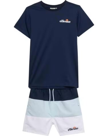 ELLESSE T-SHIRT AND SHORTS SET FOR BOYS NAVY-LIGHT BLUE