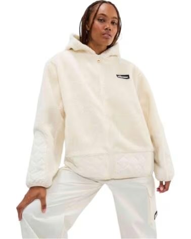 ELLESSE GIACCA IN PILE CON CAPPUCCIO SGX20908-WHT DA DONNA BLANCO