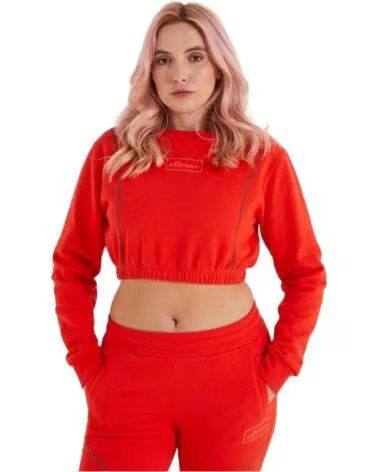 ELLESSE SUDADERA CORTA LIGERA PARA MUJER ROJO