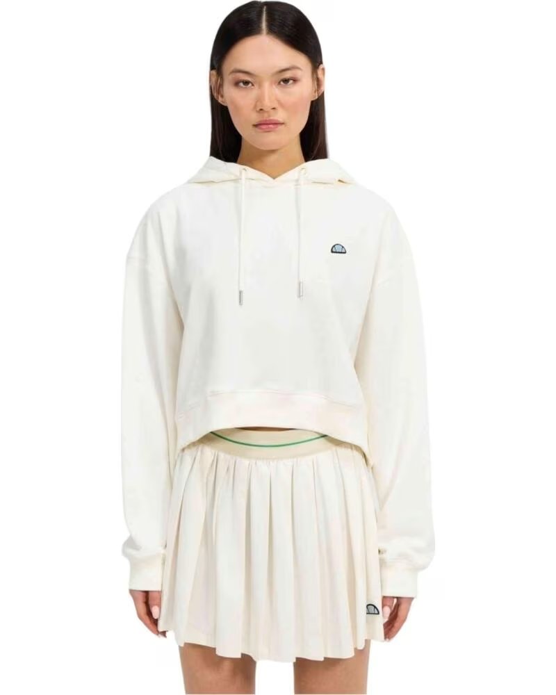 ELLESSE FELPA CON CAPPUCCIO CORTA OREGINA DA DONNA BLANCO ROTO