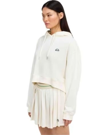 ELLESSE FELPA CON CAPPUCCIO CORTA OREGINA DA DONNA BLANCO ROTO