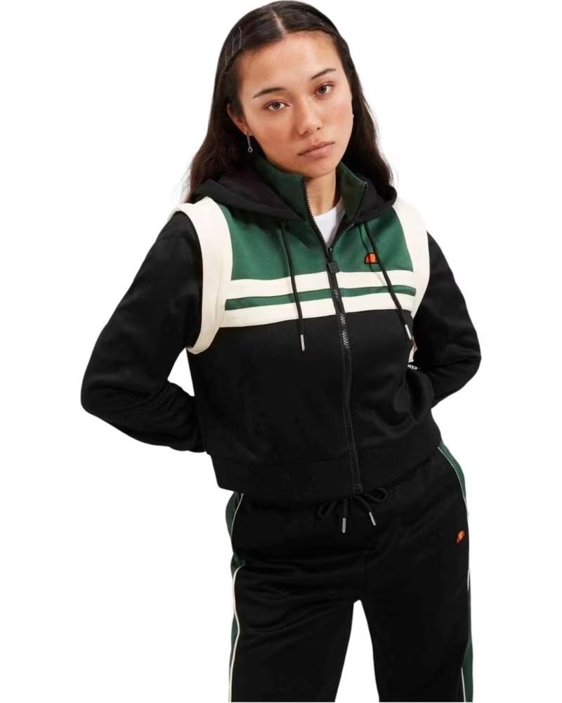 ELLESSE FELPA GIACCA SPORTIVA CORTA DA DONNA NEGRO