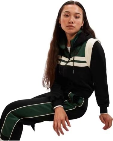 ELLESSE FELPA GIACCA SPORTIVA CORTA DA DONNA NEGRO