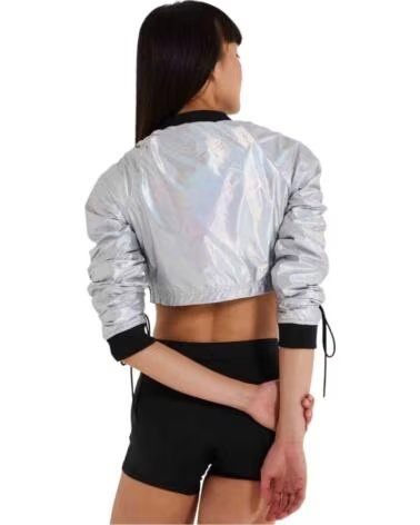 ELLESSE GIACCA FELPA CROP HOUGHTON ARGENTO PLATA