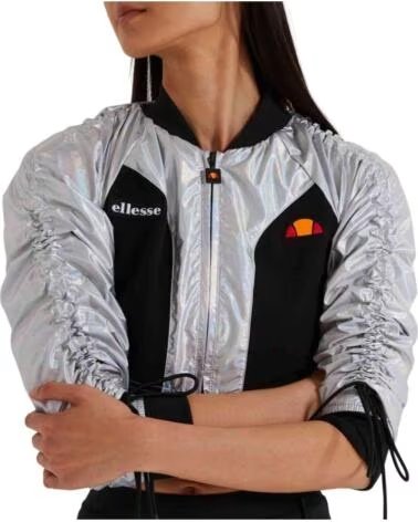 ELLESSE GIACCA FELPA CROP HOUGHTON ARGENTO PLATA