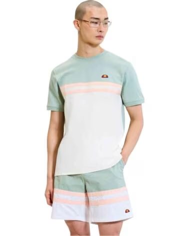 ELLESSE CONJUNTO ATREI CAMISETA Y PANTALÓN CORTO UNISEX VERDE-BLANCO ROTO