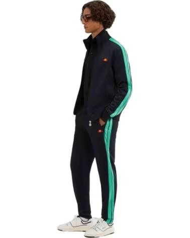 ELLESSE CALÇAS DE TREINO CASSED EM PRETO COM FAIXAS LATERAIS NEGRO