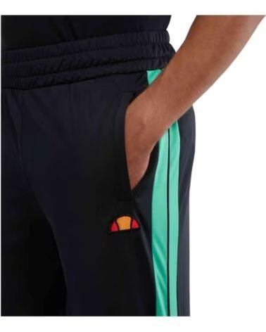 ELLESSE CALÇAS DE TREINO CASSED EM PRETO COM FAIXAS LATERAIS NEGRO