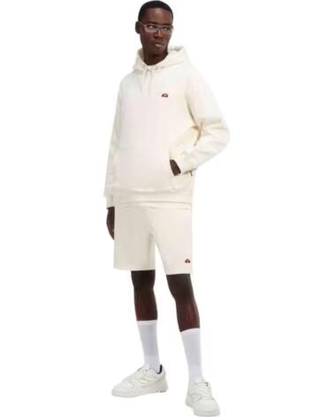 ELLESSE FELPA CON CAPPUCCIO DA UOMO IN BIANCO SPORCO BLANCO ROTO