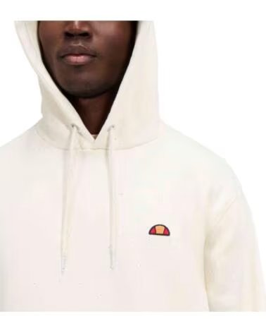 ELLESSE FELPA CON CAPPUCCIO DA UOMO IN BIANCO SPORCO BLANCO ROTO