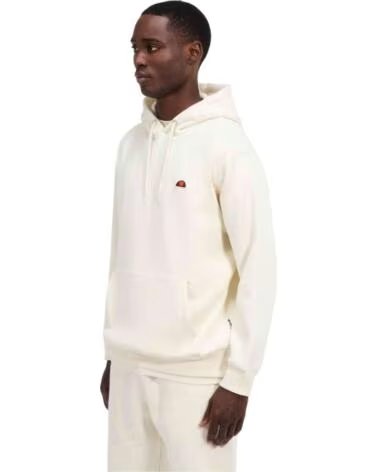 ELLESSE FELPA CON CAPPUCCIO DA UOMO IN BIANCO SPORCO BLANCO ROTO