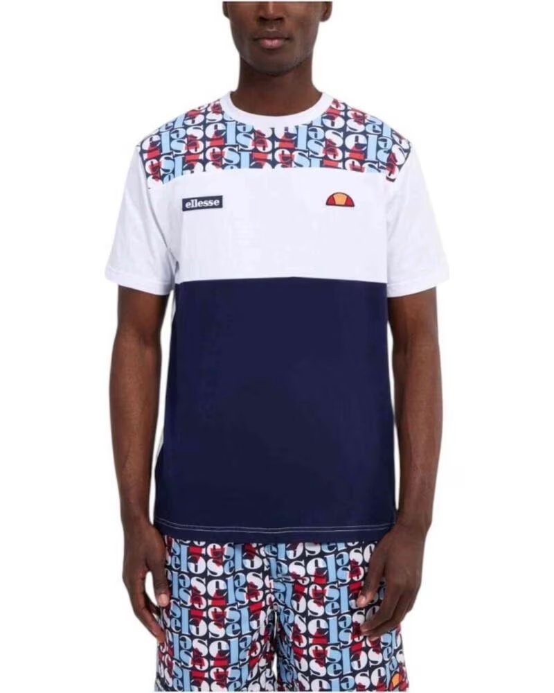 ELLESSE CAMISETA AOP BLOCK DE MANGA CURTA BLANCO-ESTAMPADO