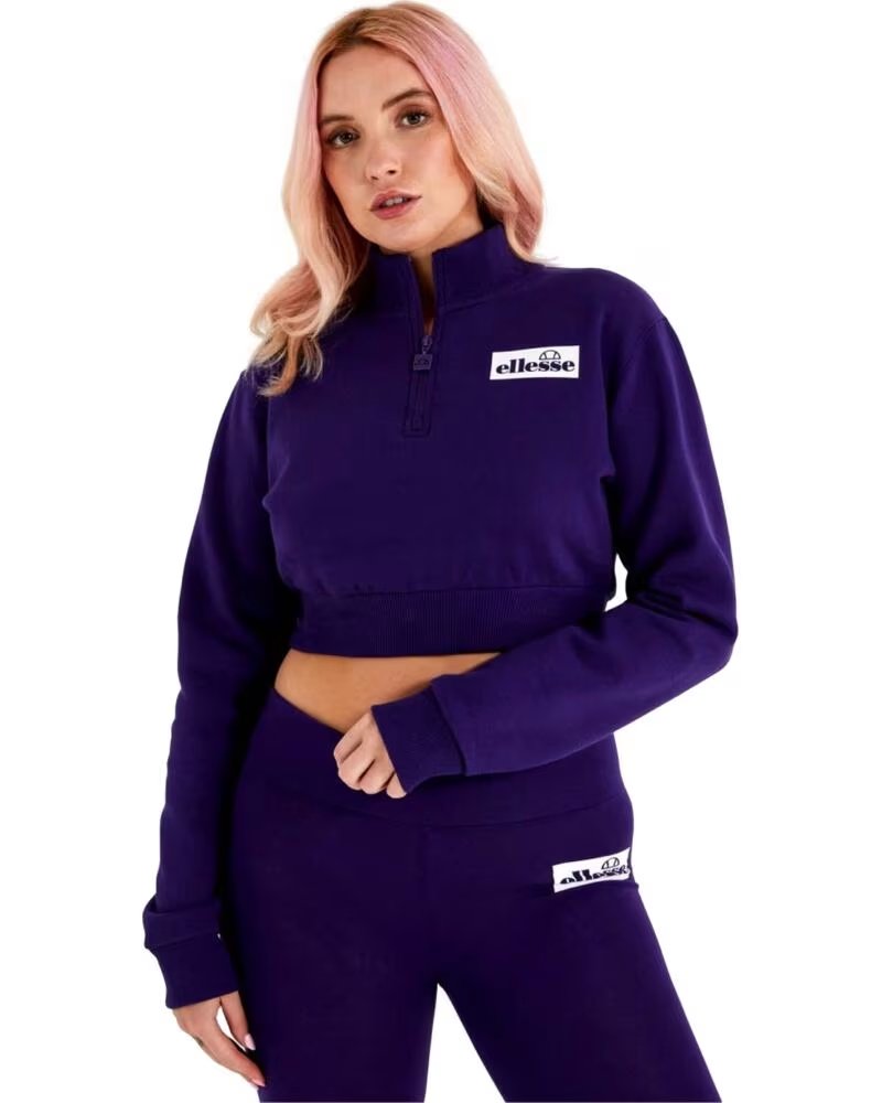 ELLESSE FELPA CORTA OCCHI CON ZIP - VIOLA MORADO OSCURO