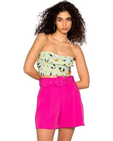 ELLESSE TWEETARIO TOP WITH LOONEY TUNES PRINT LIGHT GREEN VERDE CLARO