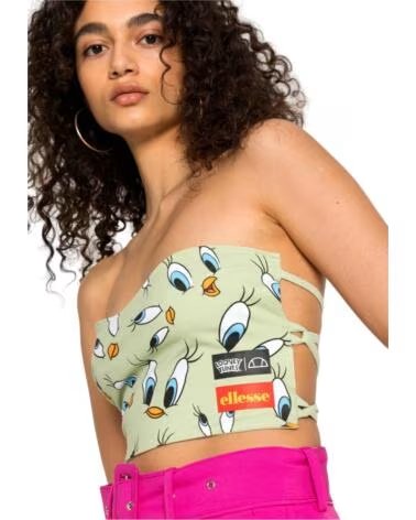 ELLESSE TWEETARIO TOP WITH LOONEY TUNES PRINT LIGHT GREEN VERDE CLARO