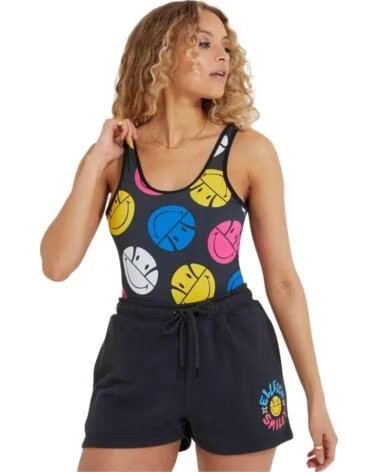 ELLESSE FATO DE BANHO FEMININO SML13077 ESTAMPADO SMILEY GRIS OSCURO