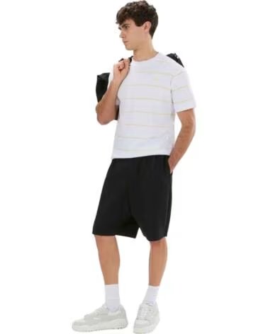 ELLESSE CAMISETA DE MANGA CURTA LISTRADA VERRI PARA HOMEM AZUL CLARO