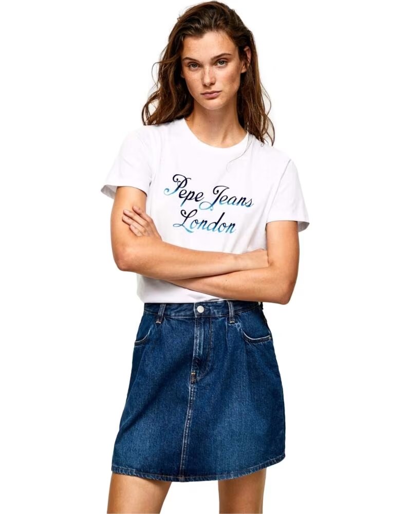 PEPE JEANS T-SHIRT A MANICHE CORTE PL505405800 BLANCO