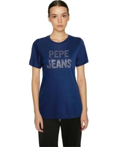 PEPE JEANS T-SHIRT PL505443588 AVEC LOGO BRILLANT AZUL