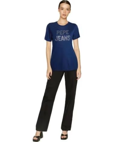PEPE JEANS T-SHIRT PL505443588 AVEC LOGO BRILLANT AZUL