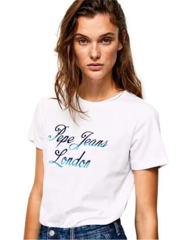 PEPE JEANS T-SHIRT A MANICHE CORTE PL505405800 BLANCO