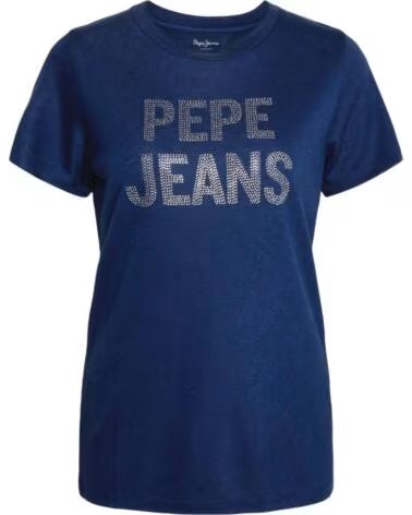 PEPE JEANS T-SHIRT PL505443588 AVEC LOGO BRILLANT AZUL