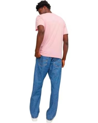 JACK AND JONES T-SHIRT DE MANGA CURTA & 12250411-PINKNECTAR PARA HOMEM ROSA
