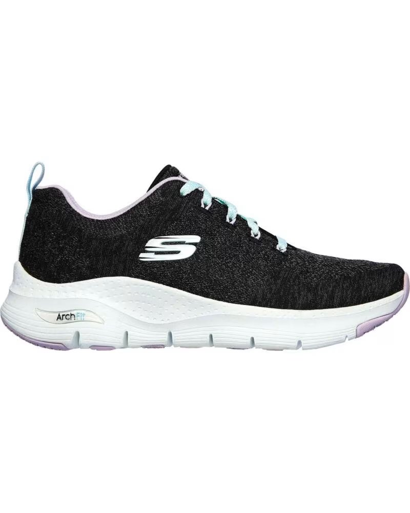 TÊNIS SKECHERS ARCH FIT COMFY WAVE 149414BKLV NEGRO