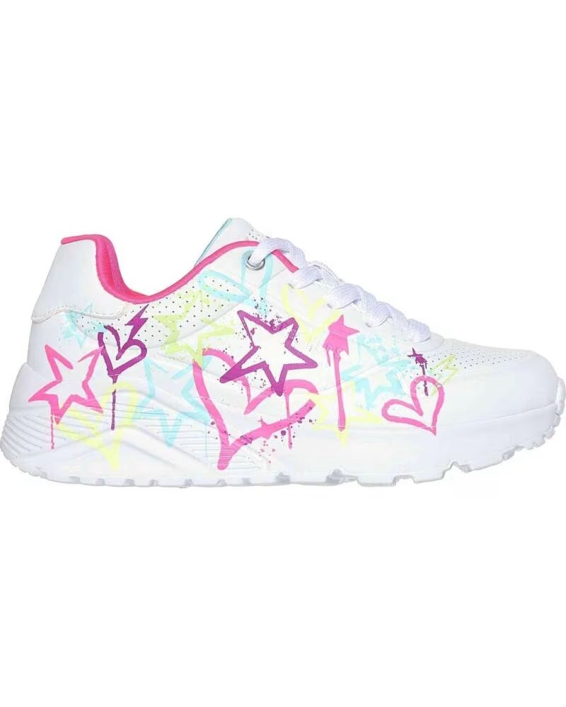 SKECHERS SNEAKERS 310391LWMN CON STAMPA STELLE E CUORI MULTICOLOR