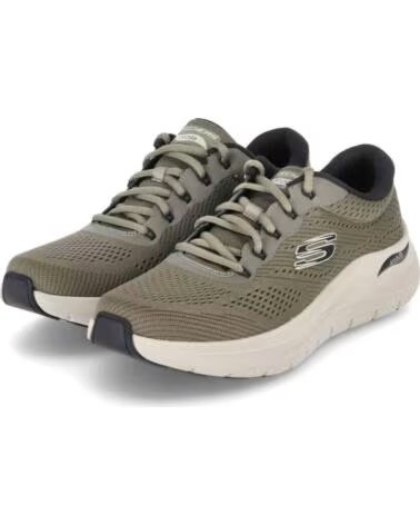 SKECHERS ZAPATILLAS 232700-OLBK ARCH FIT EN VERDE OLIVA Y NEGRO OLIVE MESH-BLACK SYNTHETIC