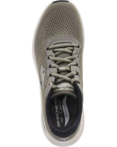 SKECHERS 232700-OLBK ARCH FIT SNEAKERS IN OLIVE GREEN AND BLACK MESH-BLACK SYNTHETIC