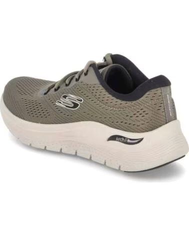 SKECHERS 232700-OLBK ARCH FIT SNEAKERS IN OLIVE GREEN AND BLACK MESH-BLACK SYNTHETIC