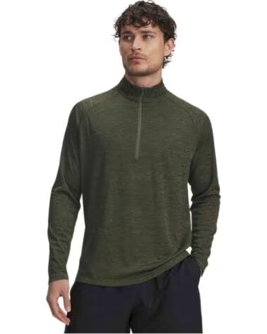 UNDER ARMOUR FELPA 1382797-390 CON MEZZA ZIP VERDE